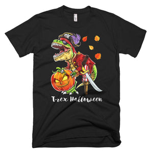 Pirate Dinosaur Pumpkin Jack-O-Lantern HalloweenT-Shirt