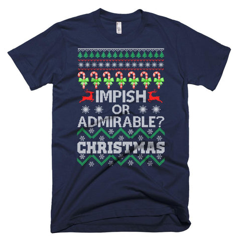 Image of impish or admirable funny christmas t-shirt ugly sweater gift shirt