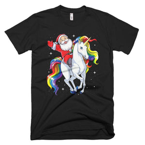 Unicorn Christmas T-Shirt Girls Santa Gifts Shirt Xmas