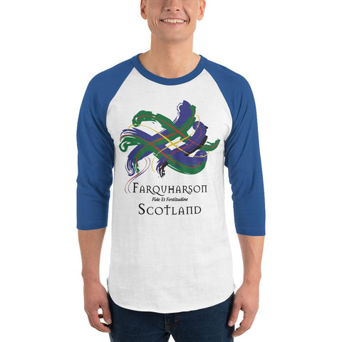 Image of Clan Farquharson Tartan Scottish Sleeve Baseball Tee