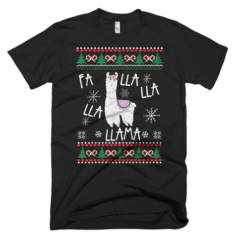 Image of Ugly Christmas T-Shirt Sweater LLama Funny Holiday