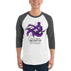 Clan Charles Rennie Mackintosh Tartan Scottish Sleeve Baseball Tee