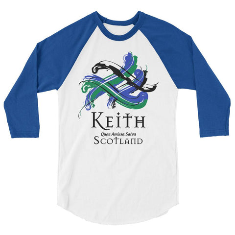 Image of Clan Keith Classic Tartan Scottish Sleeve Baseball Tee