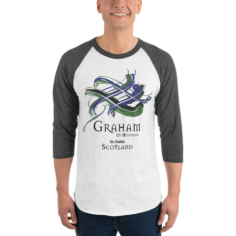 Image of Clan Graham of Montrose Tartan Scottish Sleeve Baseball Tee