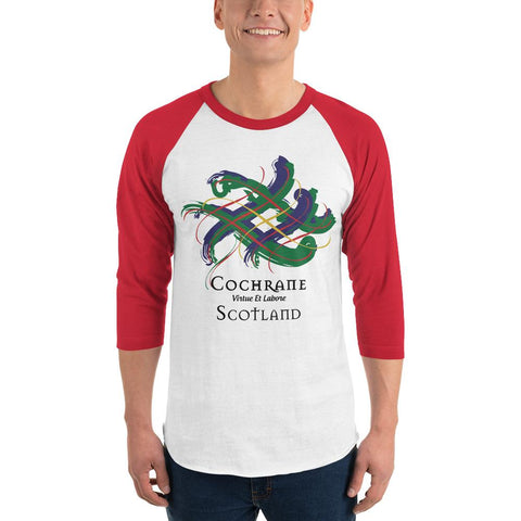 Image of Clan Cochrane Tartan Scottish Sleeve Baseball Tee