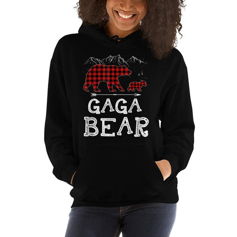 Image of Gaga Bear Christmas Pajama Tartan Red Plaid Buffalo Family Gifts Christmas Hooded Sweatshirt