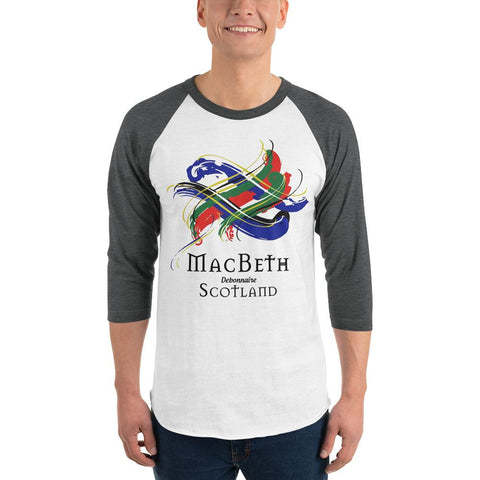 Image of Clan MacBeth Tartan Scottish Sleeve Baseball Tee