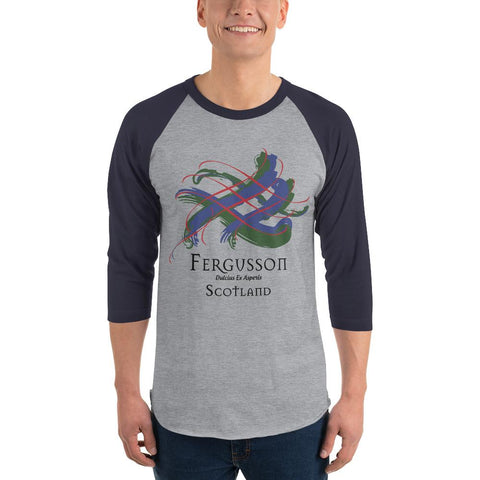 Image of Clan Fergusson Tartan Scottish Sleeve Baseball Tee