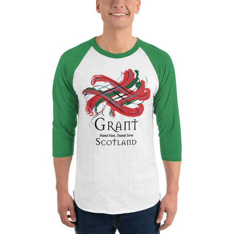 Image of Clan Grant Tartan Scottish Sleeve Baseball Tee