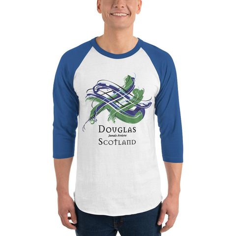 Image of Clan Douglas Tartan Scottish Sleeve Baseball Tee