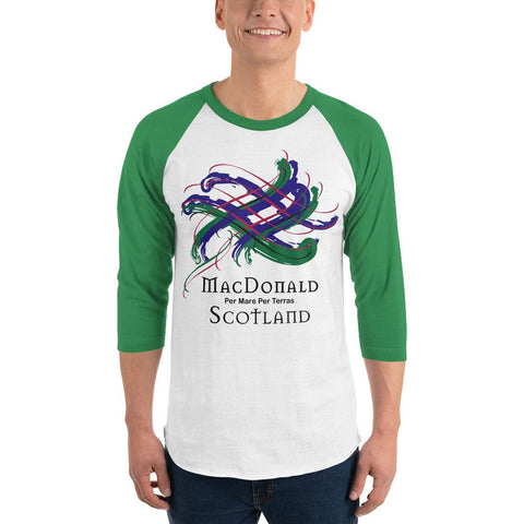 Image of Clan MacDonald Tartan Scottish Sleeve Baseball Tee