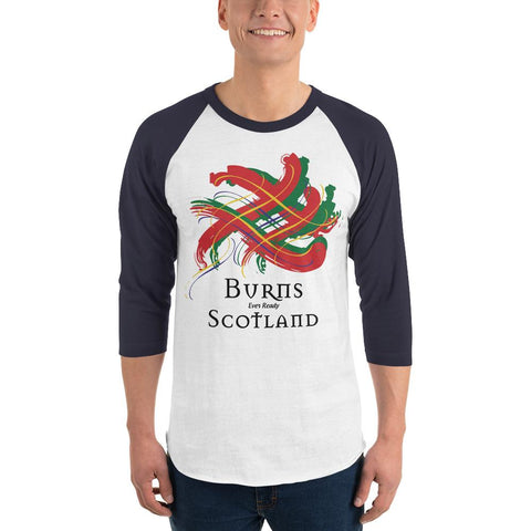 Image of Clan Burns Tartan Scottish Sleeve Baseball Tee