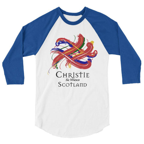 Image of Clan Christie Tartan Scottish Sleeve Baseball Tee