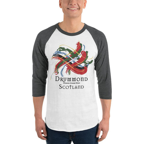 Image of Clan Drummond Tartan Scottish Sleeve Baseball Tee