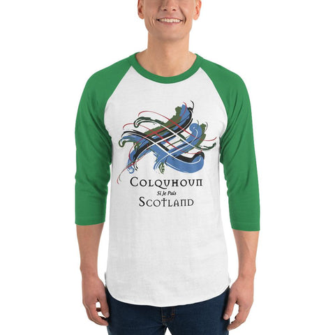 Image of Clan Colquhoun Tartan Scottish Sleeve Baseball Tee