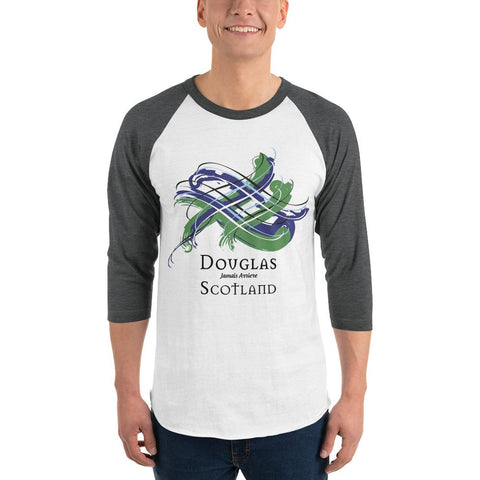 Image of Clan Douglas Tartan Scottish Sleeve Baseball Tee