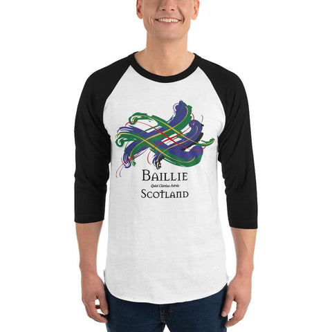 Image of Clan Baillie Tartan Scottish Sleeve Baseball Tee