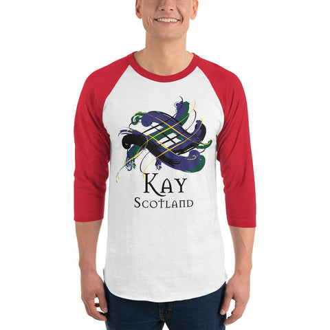 Image of Clan Kay Tartan Scottish Sleeve Baseball Tee