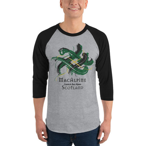 Image of Clan MacAlpine Tartan Scottish Sleeve Baseball Tee