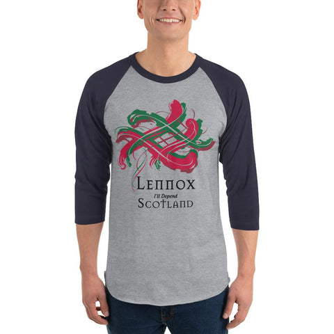 Image of Clan Lennox Tartan Scottish Sleeve Baseball Tee