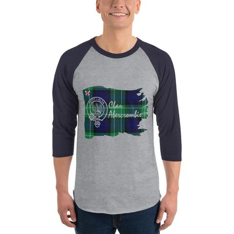 Image of Abercrombie Clan Tartan Scottish Sleeve Baseball Tee