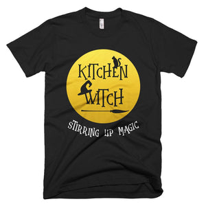 Kitchen Witch Stirring Up Magic Premium Halloween T-Shirt