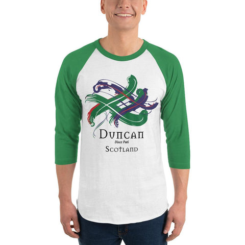 Image of Clan Duncan Tartan Scottish Sleeve Baseball Tee