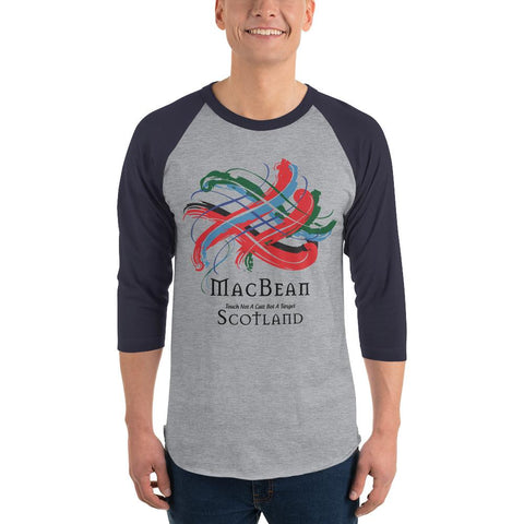 Image of Clan MacBean Tartan Scottish Sleeve Baseball Tee