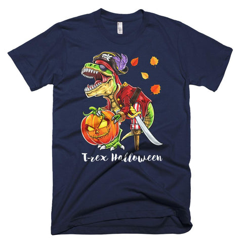 Image of Pirate Dinosaur Pumpkin Jack-O-Lantern HalloweenT-Shirt