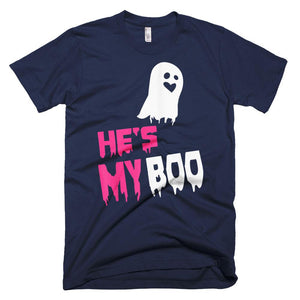 He's My Boo Couples Halloween T-Shirt