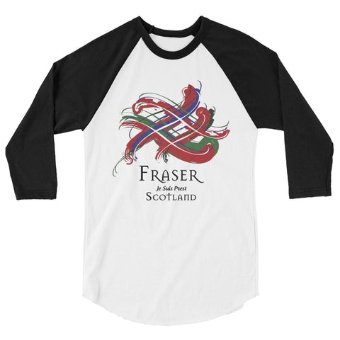 Image of Clan Fraser Tartan Scottish Sleeve Baseball Tee