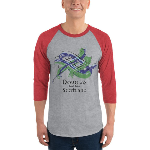 Image of Clan Douglas Tartan Scottish Sleeve Baseball Tee