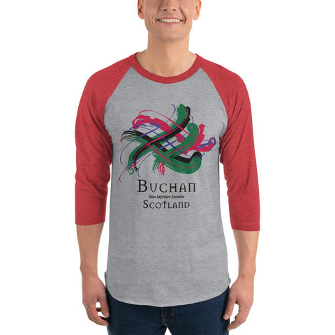 Image of Clan Buchan Tartan Scottish Sleeve Baseball Tee