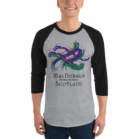 Image of Clan MacDonald Tartan Scottish Sleeve Baseball Tee