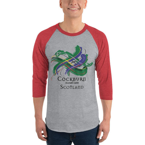 Image of Clan Cockburn Tartan Scottish Sleeve Baseball Tee