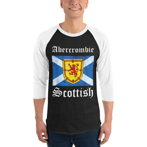 Image of Abercrombie Scottish Sleeve Baseball Tee Coat Arms Lion Flag