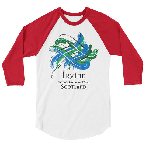 Image of Clan Irvine Classic Tartan Scottish Sleeve Baseball Tee