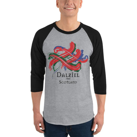 Image of Clan Dalziel Drawstring Tartan Scottish Sleeve Baseball Tee