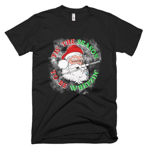 Tis The Season To Be Wheezin Christmas Respiratory Santa Christmas T-Shirt