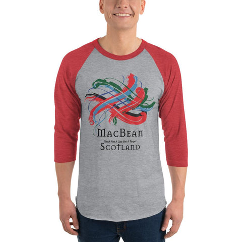 Image of Clan MacBean Tartan Scottish Sleeve Baseball Tee