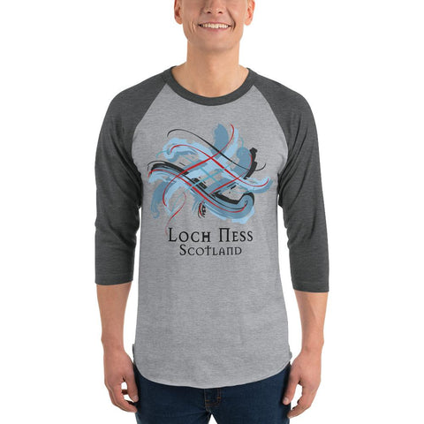 Image of Clan Loch Ness Tartan Scottish Sleeve Baseball Tee