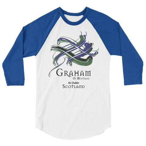 Image of Clan Graham of Montrose Tartan Scottish Sleeve Baseball Tee