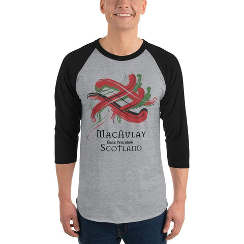 Image of Clan MacAulay Tartan Scottish Sleeve Baseball Tee