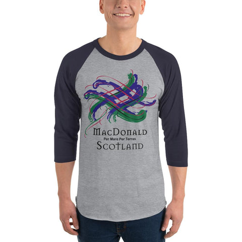 Image of Clan MacDonald Tartan Scottish Sleeve Baseball Tee