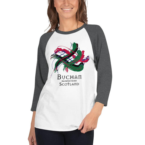 Image of Clan Buchan Tartan Scottish Sleeve Baseball Tee