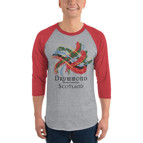 Image of Clan Drummond Tartan Scottish Sleeve Baseball Tee