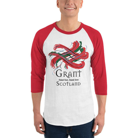 Image of Clan Grant Tartan Scottish Sleeve Baseball Tee