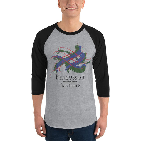 Image of Clan Fergusson Tartan Scottish Sleeve Baseball Tee