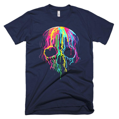 Image of Colorful Melting Skull Cute Art Graphic Halloween T-Shirt