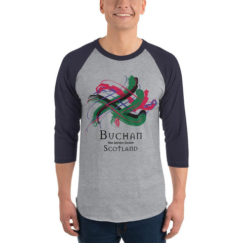 Image of Clan Buchan Tartan Scottish Sleeve Baseball Tee